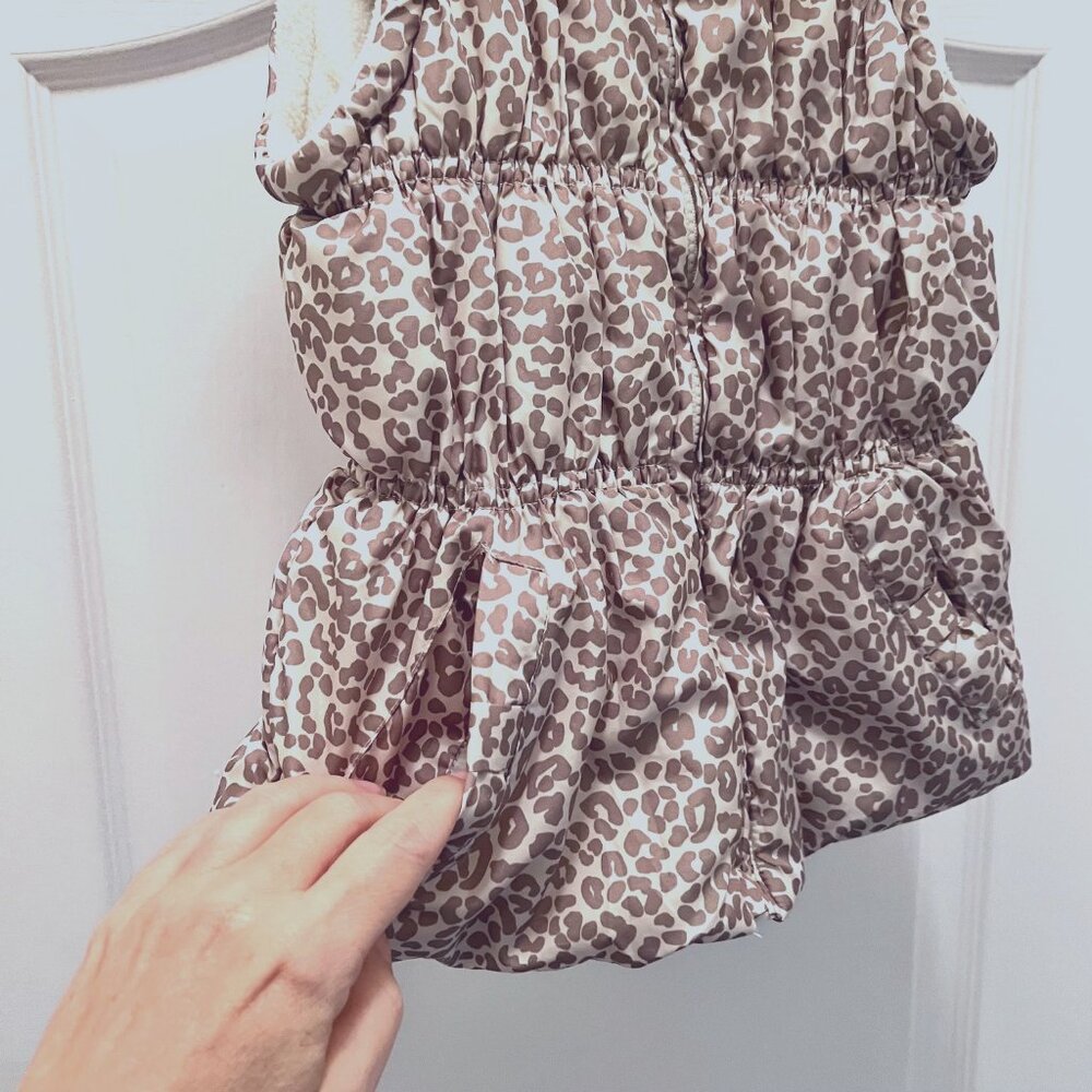 Beverly Hills Princess Girls Cheetah Print Puffy Vest-Size 7-8-Pockets-Tan/Cream - Picture 6 of 16